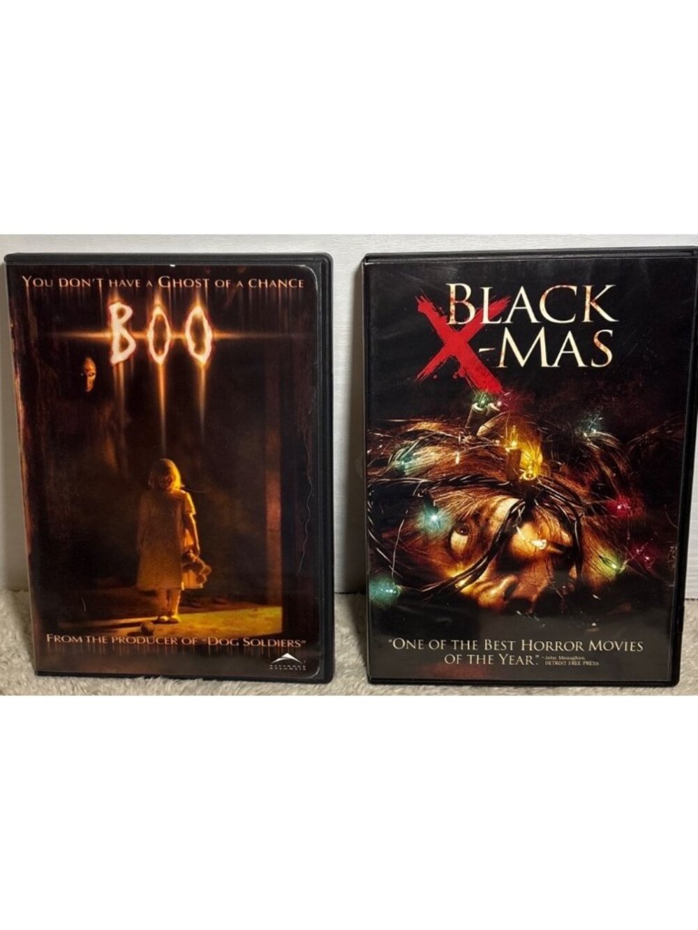 Horror DVD Lot of 2 Black X-Mas & Boo Thriller Scary Movies Halloween